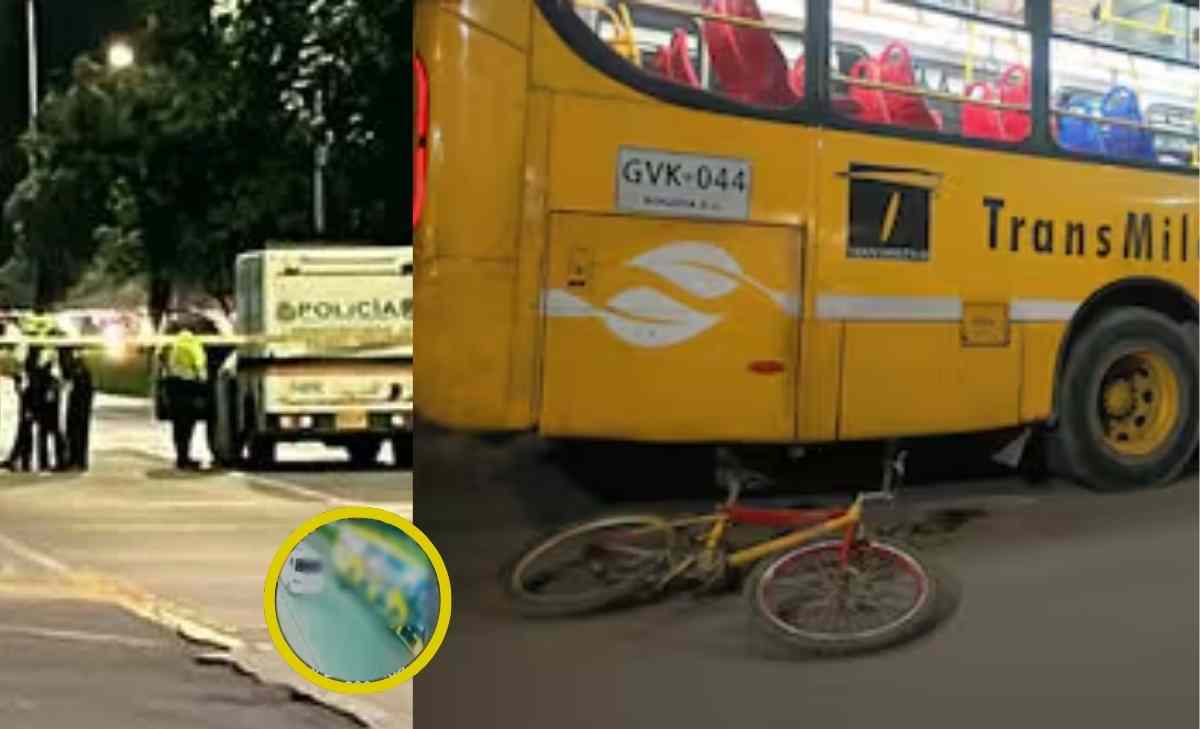 ciclista perdió la vida al accidentarse con un bus SITP