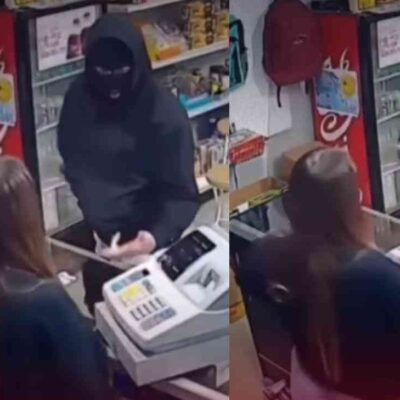 Cajera evita robo mostrando sus atributos: Video viral en redes sociales