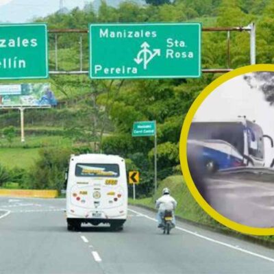 El video del bus que perdió el control y quedó al borde de un abismo cerca a Manizales