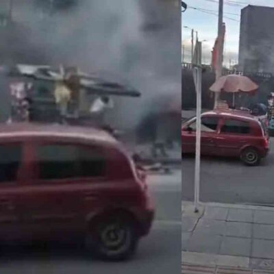 fuerte explosión frente a la Clínica Los Nogales