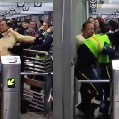 hombre se agarró a los puños con personal de vigilancia de TransMilenio