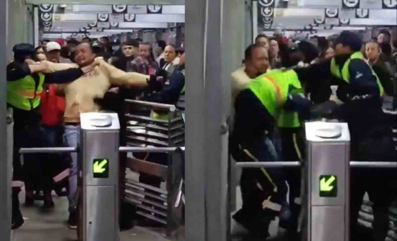 hombre se agarró a los puños con personal de vigilancia de TransMilenio