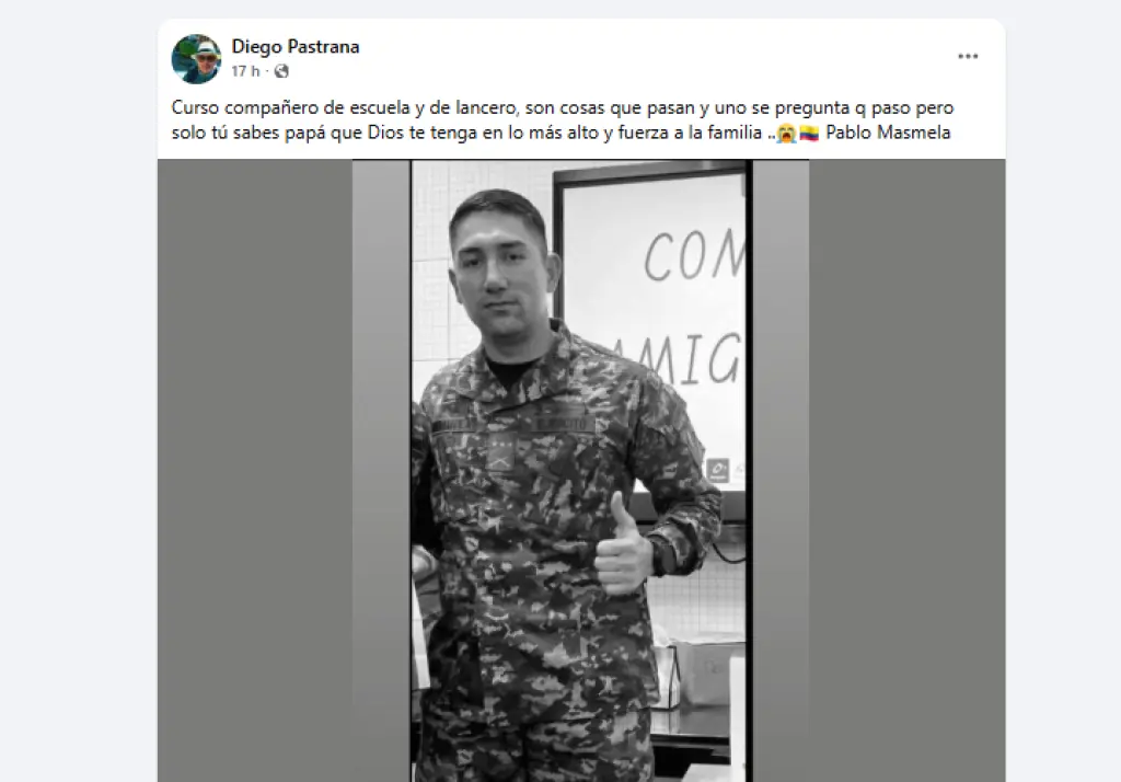 Mensaje del compañero del militar