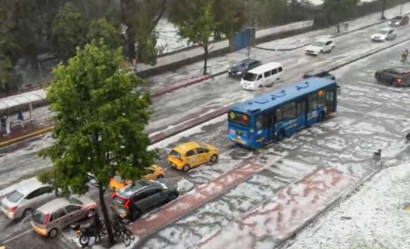 Fuerte lluvia en la tarde del 21 de noviembre con granizo