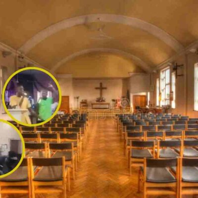 video de hombres que entraron armados a una iglesia