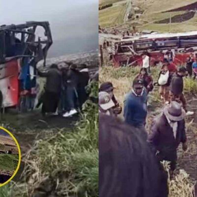 Video del bus que cayó por un abismo
