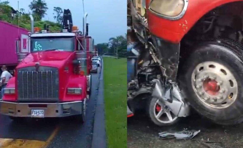 Accidente en la vía a Buenaventura dejó un carro aplastado