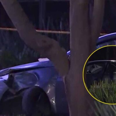 Así quedó el carro que chocó frente al Jardín Botánico