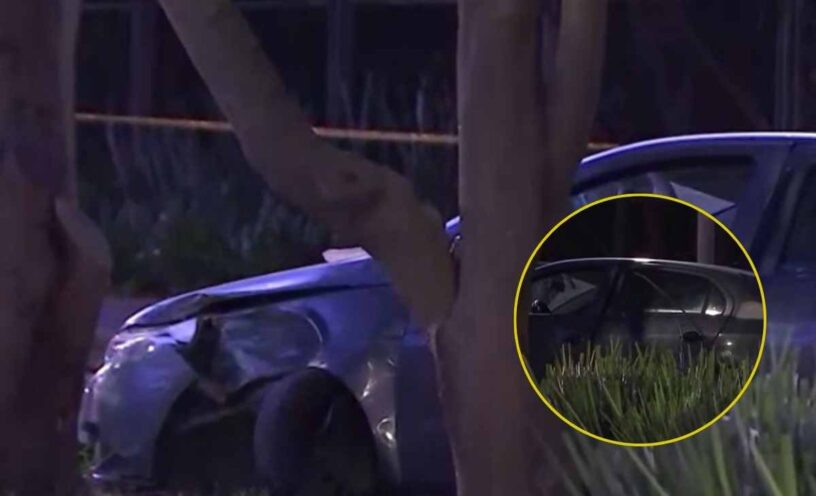 Así quedó el carro que chocó frente al Jardín Botánico