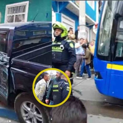 choque entre un bus del SITP y una camioneta