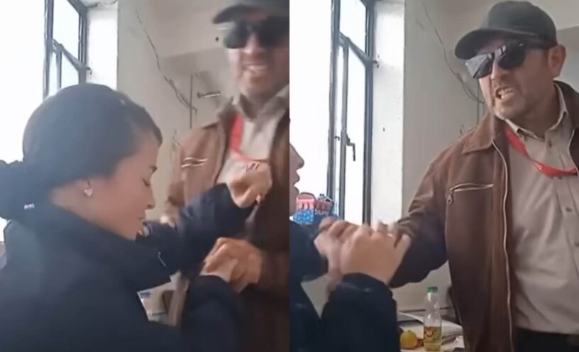 inspector de la policía acosó a una vigilante