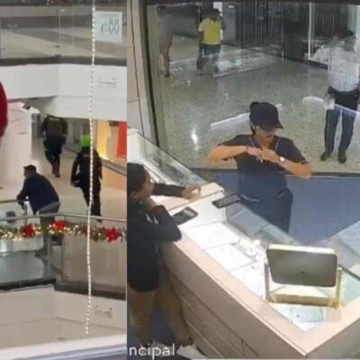 video de cuando empezó la balacera en el centro comercial de Bucaramanga