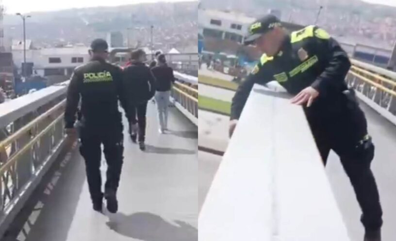 Policía auxilió mujer en un puente