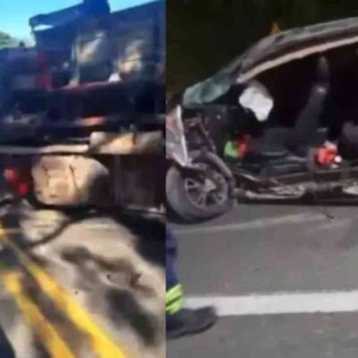 tractomula colisionó de frente con un carro familiar que se dirigía de vacaciones
