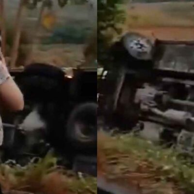 Bus con 40 pasajeros se volvó en la vía Sabanalarga Medellín