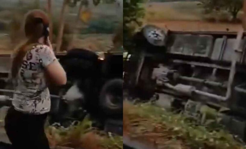 Bus con 40 pasajeros se volvó en la vía Sabanalarga Medellín