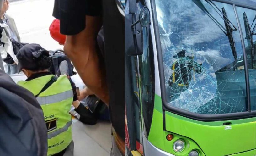 Fuerte accidente con bus de Transmilenio en Suba
