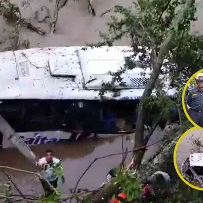 bus de transporte intermunicipal terminó cayendo al río Magdalena con más de 15 pasajeros