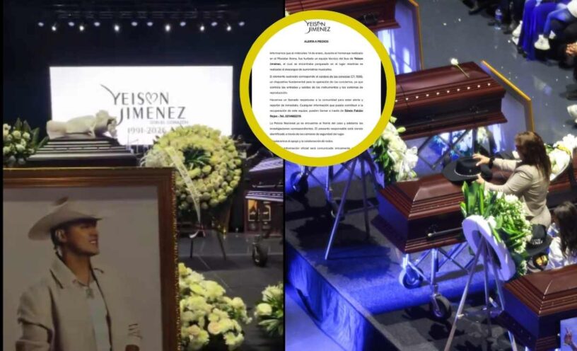 Familia y equipo de Yeison Jiménez denuncia robo en el Movistar Arena durante homenaje