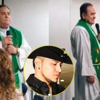Sacerdote interpreta a Yeison Jiménez durante la misa