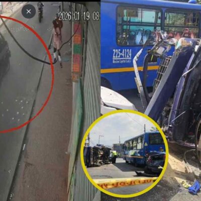 video cuando una camioneta perdió el control y provocó un grave accidente múltiple en Bogotá