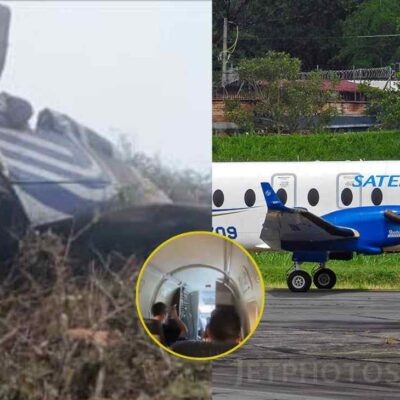 video que muestra el interior del avión de Satena minutos antes del accidente