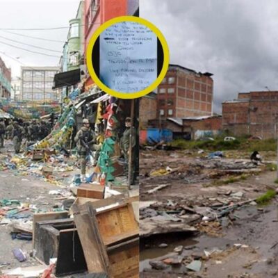 La foto de la escalofriante carta que encontraron en el Bronx de Bogotá