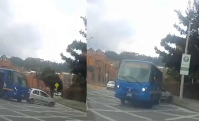 El video del conductor de SITP que arrastró y estrelló a propósito a un vehículo en Bogotá