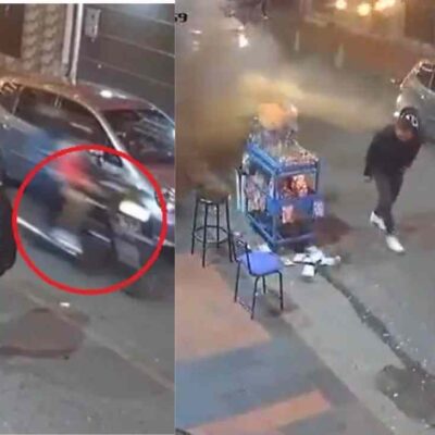 video muestra el instante preciso en que fue lanzada la granada en el barrio Santa Fe