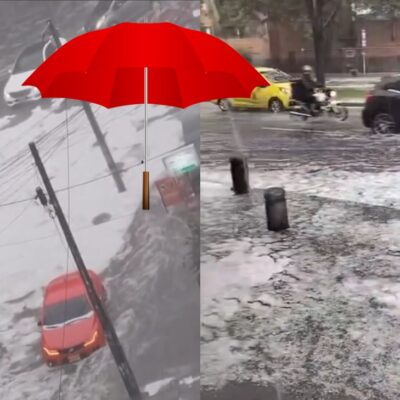 Las imágenes de la fuerte granizada en Bogotá este 9 de marzo de 2025