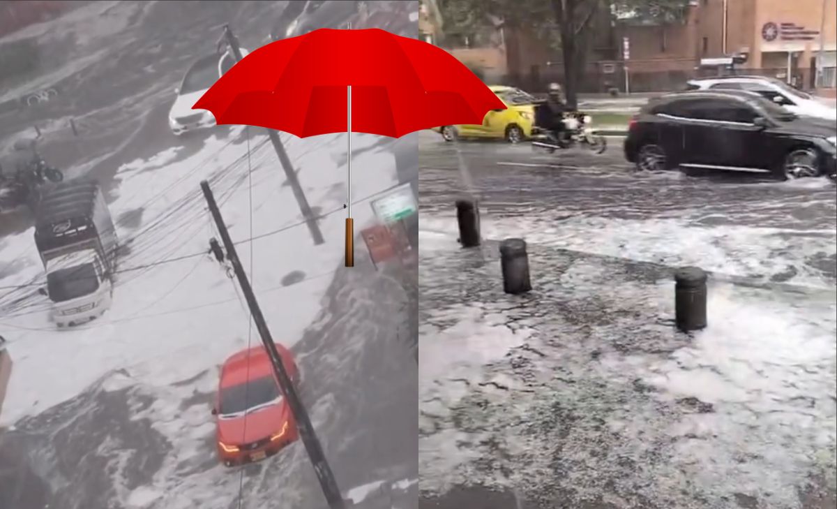 Las imágenes de la fuerte granizada en Bogotá este 9 de marzo de 2025
