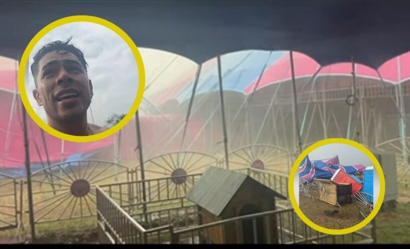 Video de aterrador momento en el circo Hermanos Gasca tras fuerte tormenta
