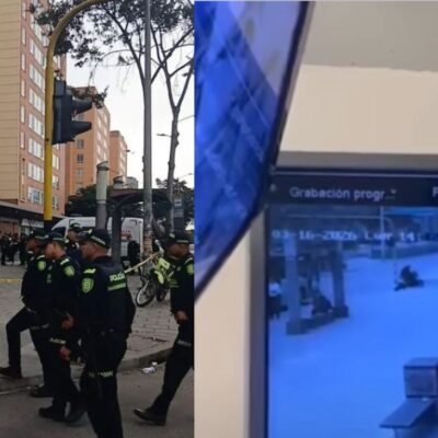 El video de la cámara de seguridad en la que se ve cómo fue asesinado el hombre cerca a terminal de Salitre en Bogotá