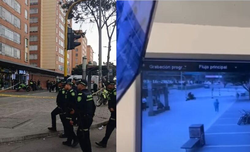El video de la cámara de seguridad en la que se ve cómo fue asesinado el hombre cerca a terminal de Salitre en Bogotá
