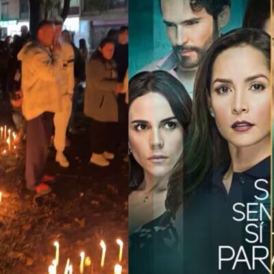 Las imágenes de la velatón que le hizo el equipo de rodaje de ‘Sin senos sí hay paraíso’ a los 2 jóvenes que murieron