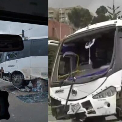 Las imágenes del accidente de bus que se estrelló con andén en Suba