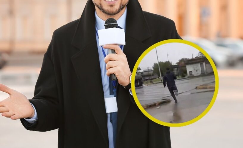 El video del periodista que robaron en plena transmisión en vivo y su reacción