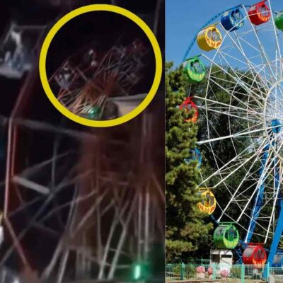 El video de la rueda de la fortuna que se desplomó con 80 personas