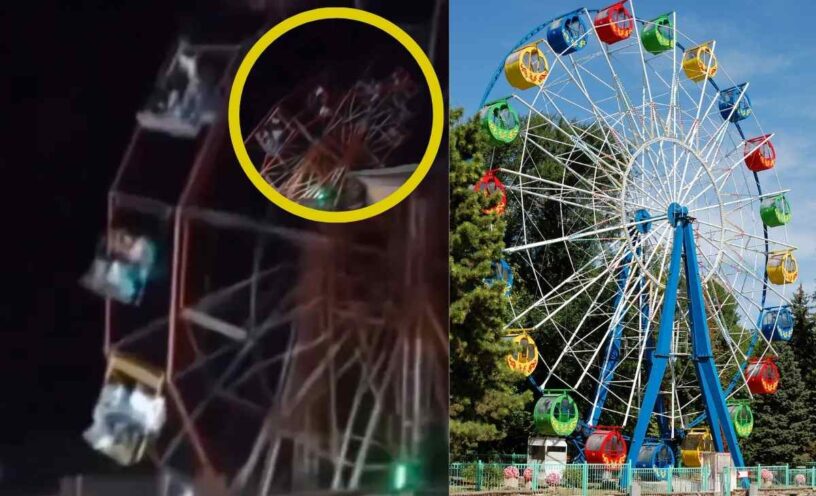 El video de la rueda de la fortuna que se desplomó con 80 personas