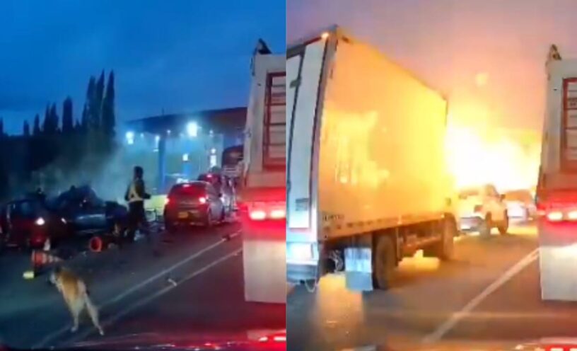 video accidente vía Bogotá - Zipaquirá