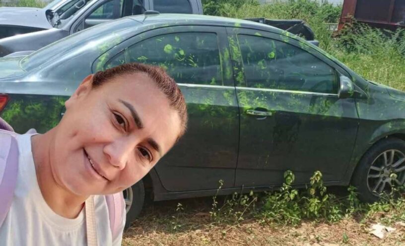 Qué son las manchas verdes del carro en el que iba Yulixa Toloza