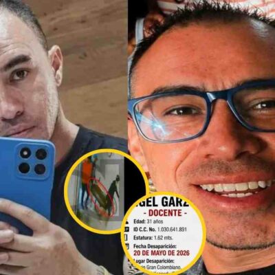 video muestra el momento exacto en que sacan una maleta con el cuerpo del profesor Kevin Santiago Ángel