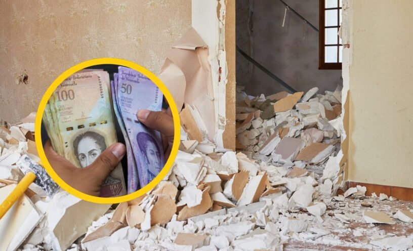 Presuntos funcionarios del CICPC sacan dólares de entre los escombros