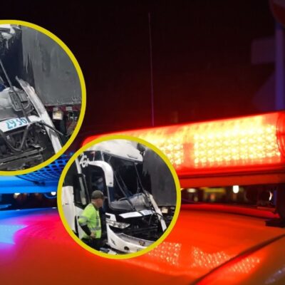 Bus y tractocamión chocaron de frente en la vía La Pintada-Manizales: hay tres muertos